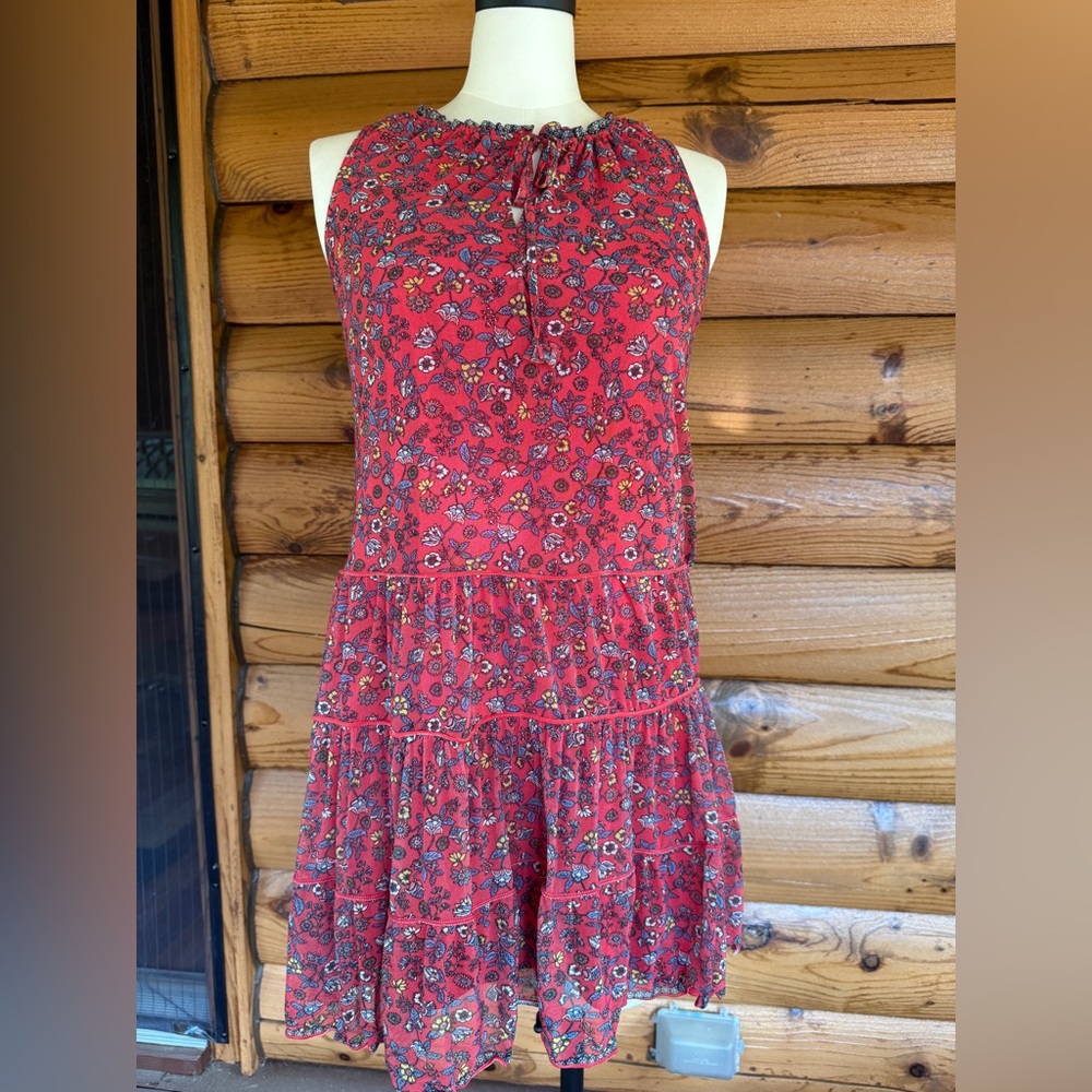 Max Studio red floral dress